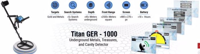 تيتان جير 1000 لكشف الذهب والمعادن الثمينة والكنوز والفراغات